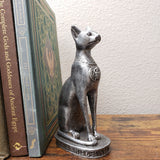 Egyptian Bastet Cat Statue Medium - Silver - Made in Egypt