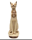 Egyptian Bastet Cat Statue Medium - White - Made in Egypt