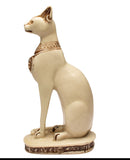 Egyptian Bastet Cat Statue Medium - White - Made in Egypt