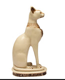 Egyptian Bastet Cat Statue Medium - White - Made in Egypt