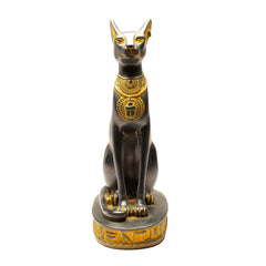 Egyptian Bastet Cat Statue Large - Antique Gold - Made in Egypt