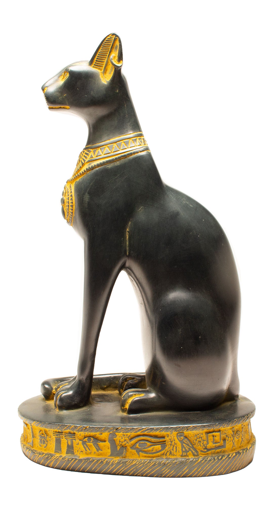 Egyptian Bastet Cat Statue Large - Antique Gold - Made in Egypt