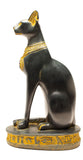 Egyptian Bastet Cat Statue Large - Antique Gold - Made in Egypt