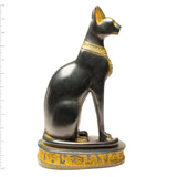 Egyptian Bastet Cat Statue Large - Antique Gold - Made in Egypt