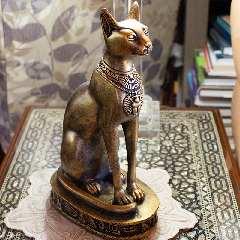 Egyptian Bastet Cat Statue Large - Bronze - Made in Egypt