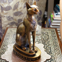 Egyptian Bastet Cat Statue Large - Bronze - Made in Egypt