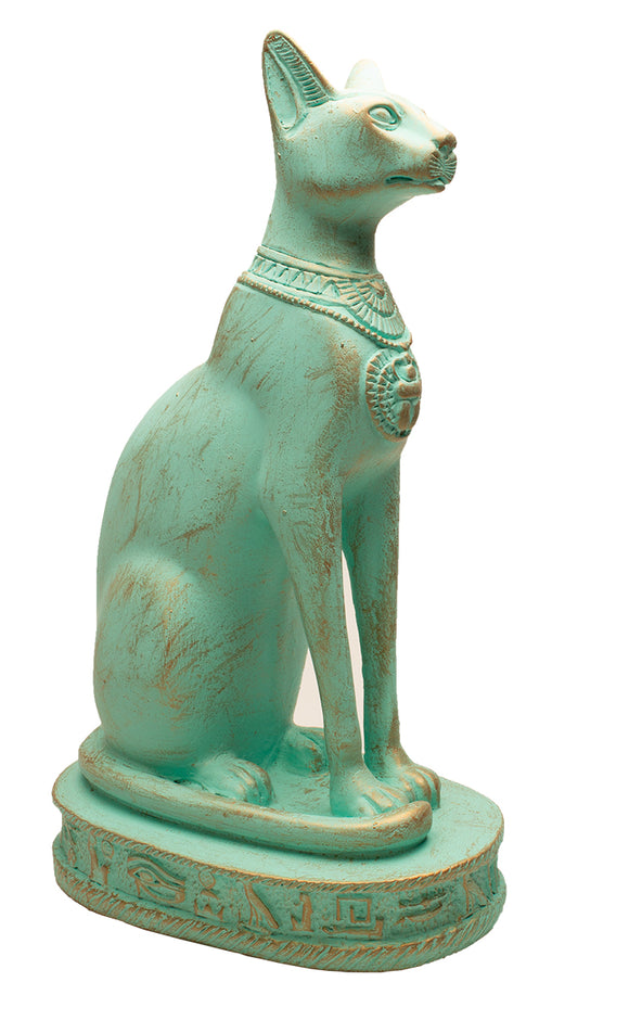 Egyptian Bastet Cat Statue Large - Patina - Made in Egypt