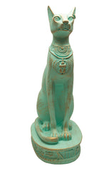 Ägyptische Bastet-Katzenstatue, groß, Patina, hergestellt in Ägypten