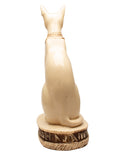 Egyptian Bastet Cat Statue Large - White - Made in Egypt