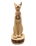 Egyptian Bastet Cat Statue Large - White - Made in Egypt