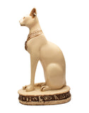 Egyptian Bastet Cat Statue Large - White - Made in Egypt