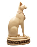 Egyptian Bastet Cat Statue Large - White - Made in Egypt