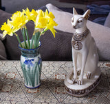 Egyptian Bastet Cat Statue Large - White - Made in Egypt