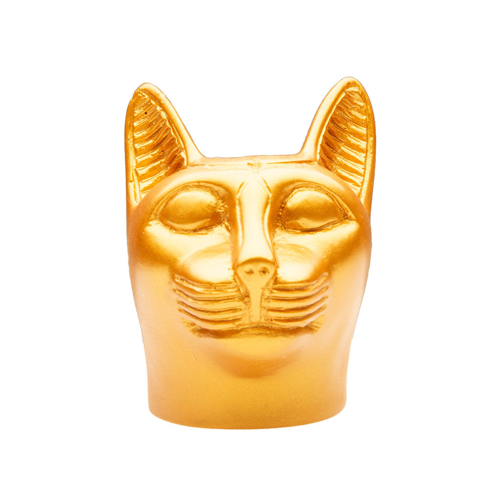 MINI EGYPTIAN BASTET CAT BUST STATUE - GOLD - MADE IN EGYPT
