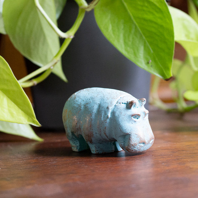 PATINA HIPPO (TAWERET) STATUE 2.5"