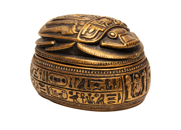 Egyptian Scarab Box with Removable Lid