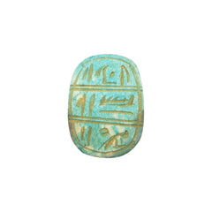 Egyptian Blue Scarab Bead - Extra Large Green - Made in Egypt