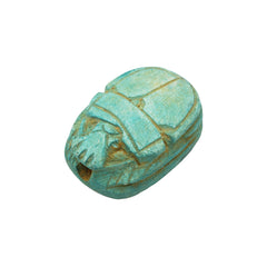 Egyptian Blue Scarab Bead - Extra Large Green - Made in Egypt