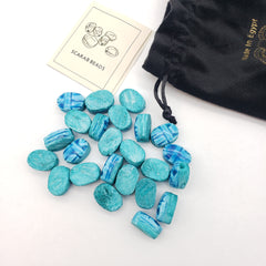 Ägyptische Skarabäusperlen, 24er-Set, extra klein, hellblau – Hergestellt in Ägypten