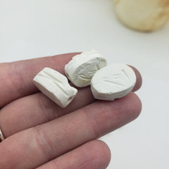 Egyptian Scarab Beads Set of 24 Extra Small - White - Made in Egypt