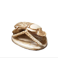 Decorative scarab with intricate designs on a white background