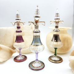 Egyptian Perfume Bottle Petal Top Assorted - Made in Egypt