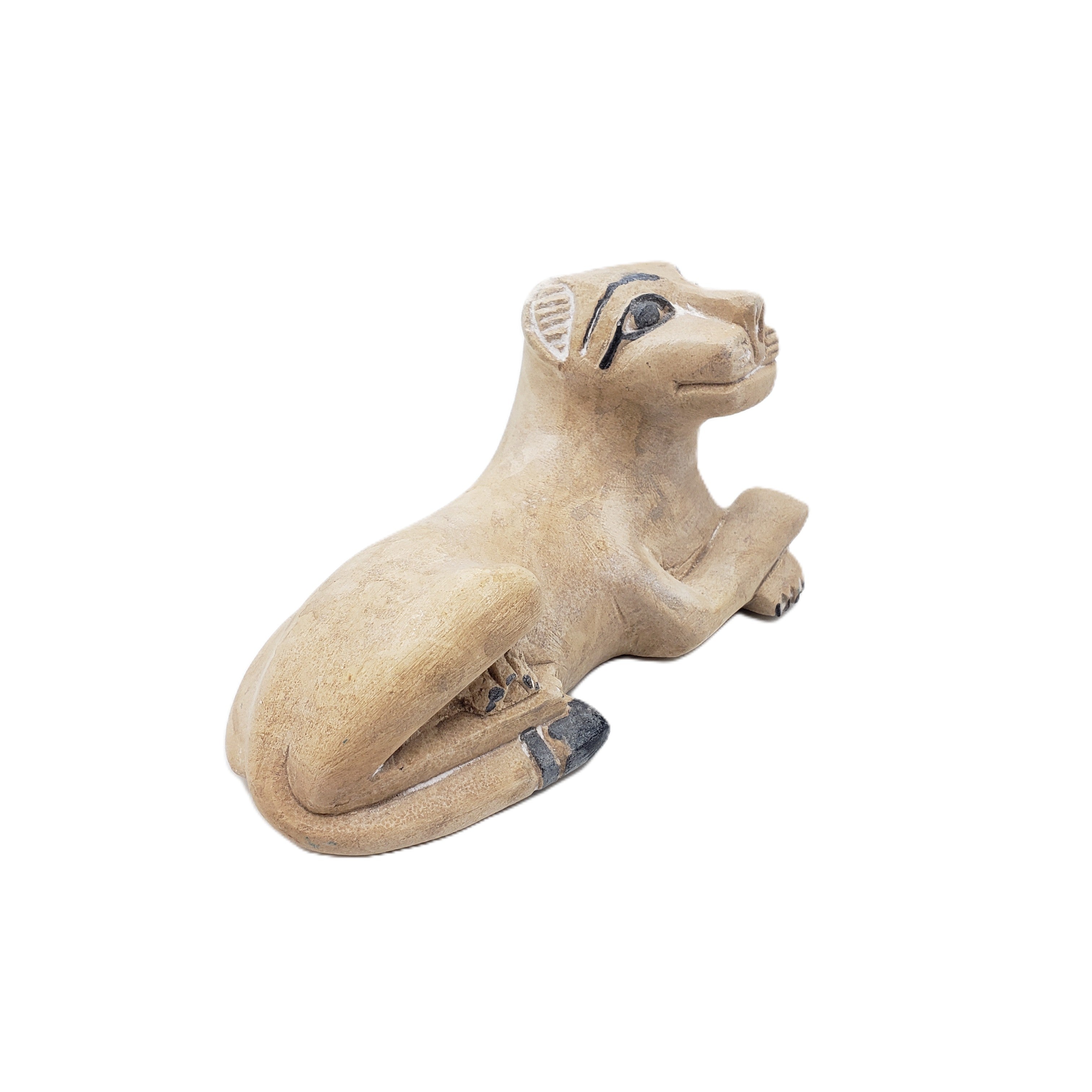 Decorative stone lion sculpture on a white background