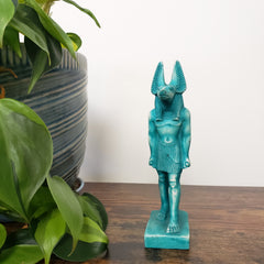 Egyptian God Anubis Statue Green - Made in Egypt