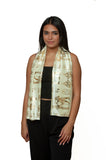 Hieroglyphic Pharaonic Scarf - Black, Cream or White and Gold - Made in Egypt