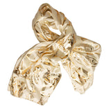 HIEROGLYPHIC PHARAONIC SCARF - CREAM AND GOLD - MADE IN EGYPT