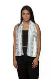 Hieroglyphic Pharaonic Scarf - Black, Cream or White and Gold - Made in Egypt