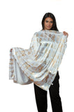 Hieroglyphic Pharaonic Scarf - Black, Cream or White and Gold - Made in Egypt