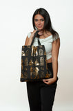 Hieroglyphic Pharaonic Tote Bag - Black and Gold - Made in Egypt