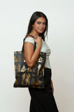 Hieroglyphic Pharaonic Tote Bag - Black and Gold - Made in Egypt