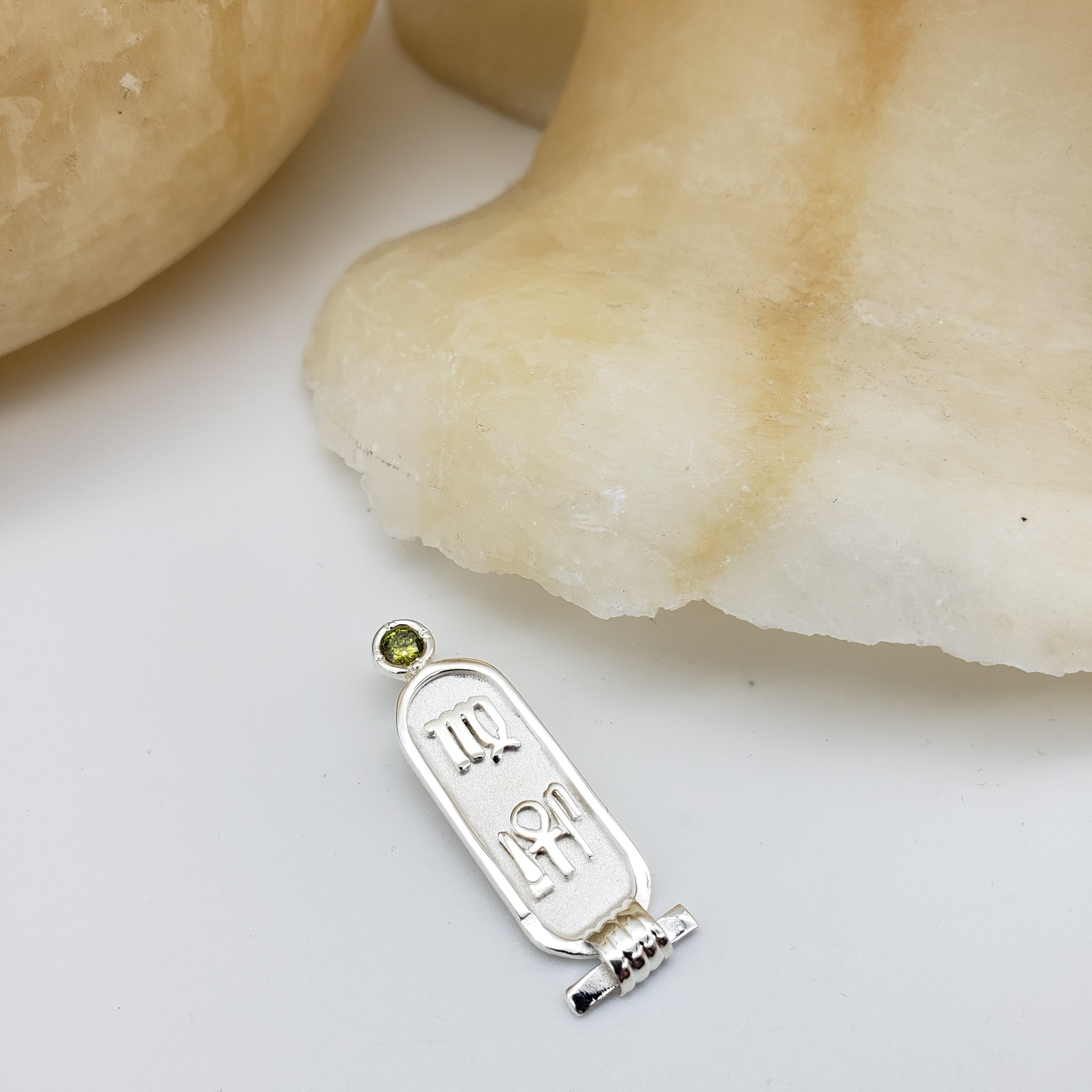 Astrological Cartouche Green Stone