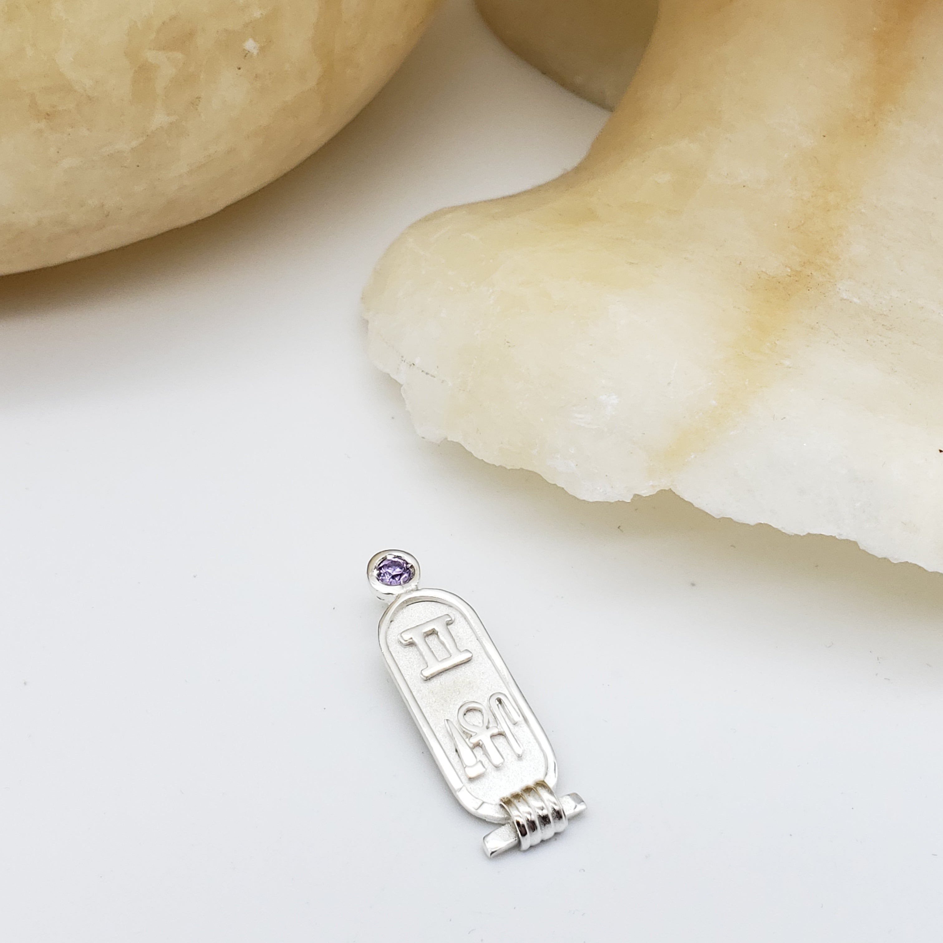 Astrological Cartouche Gemini Purple Stone