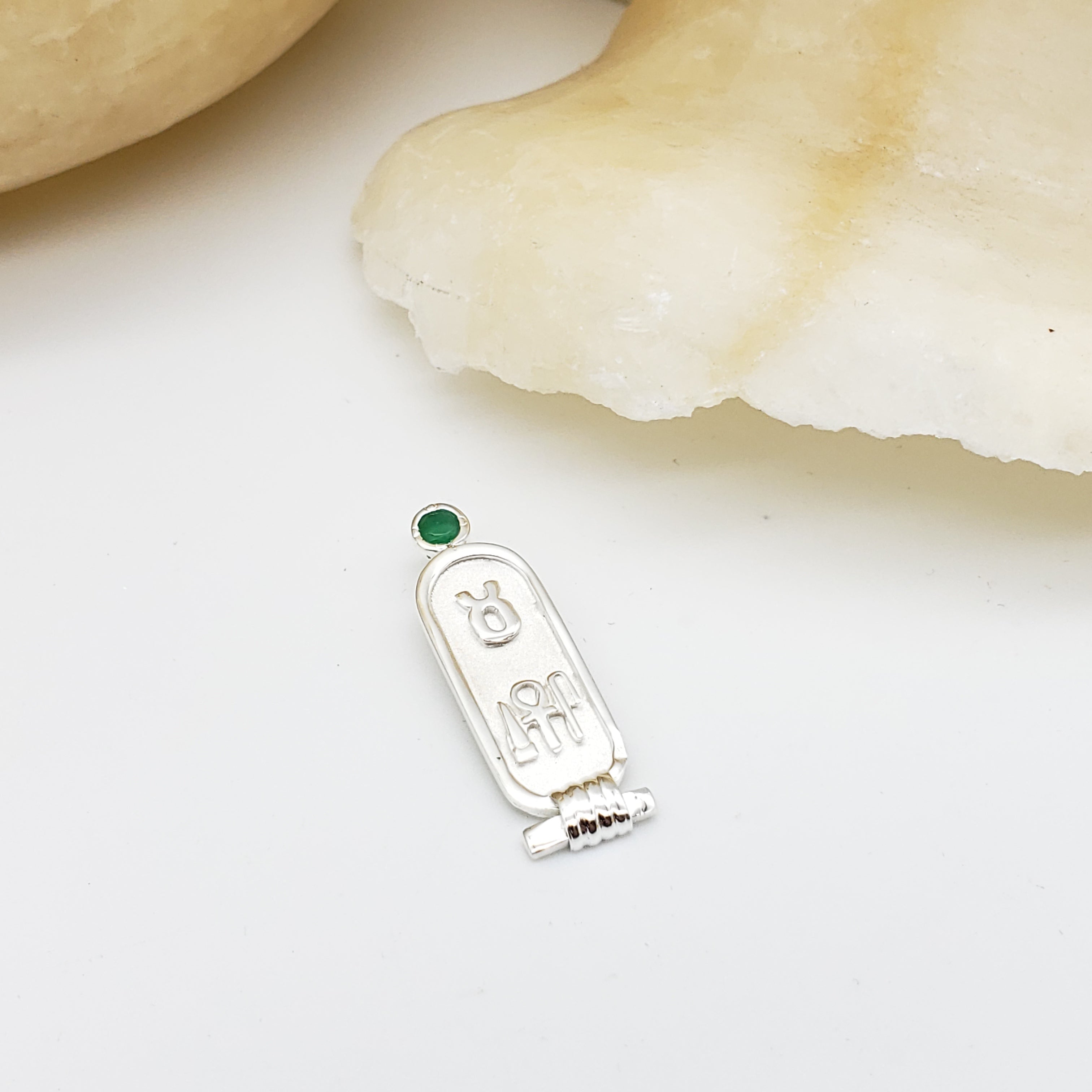 Birthstone Zodiac Cartouche - Sterling Silver