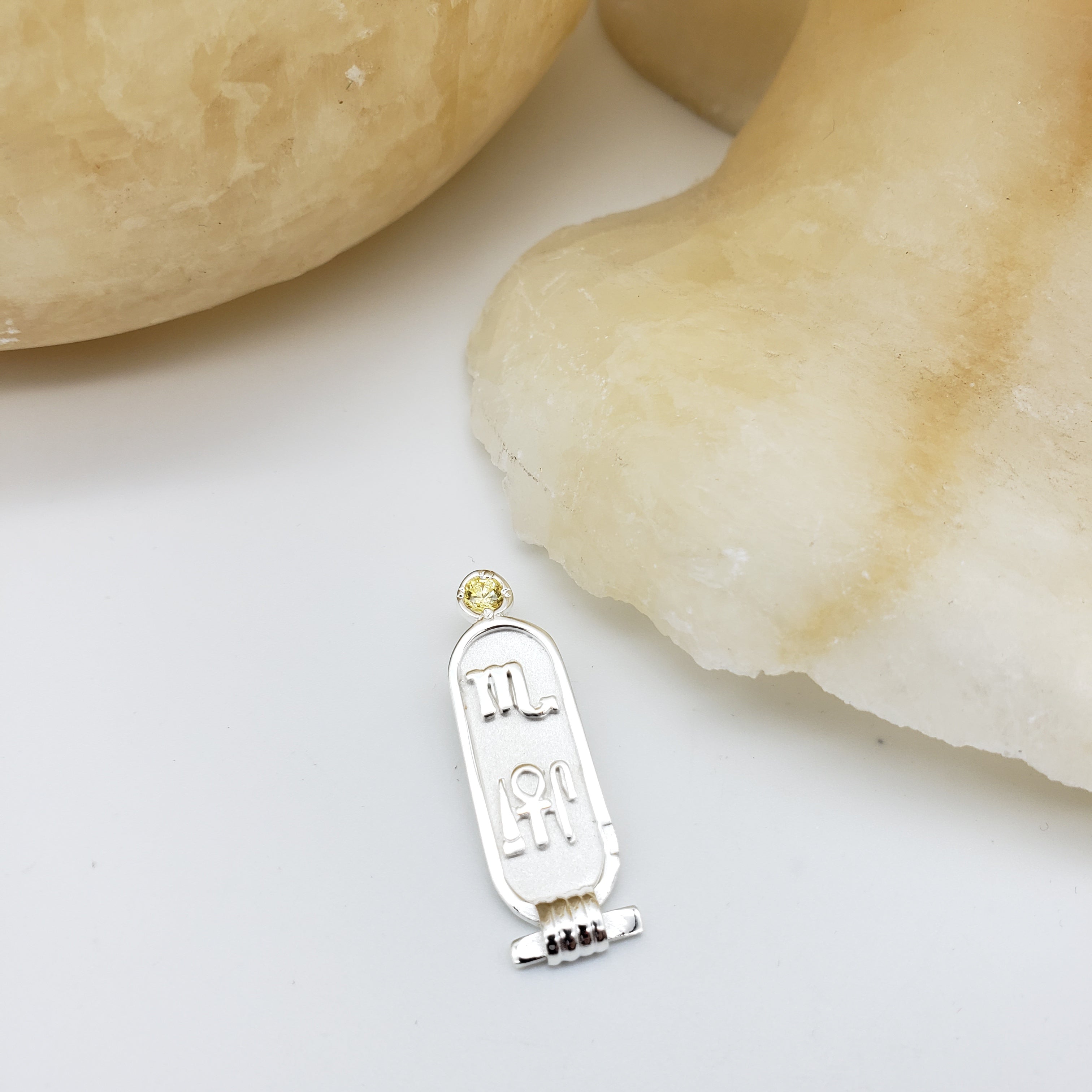 Astrological Cartouche Scorpio Yellow Stone