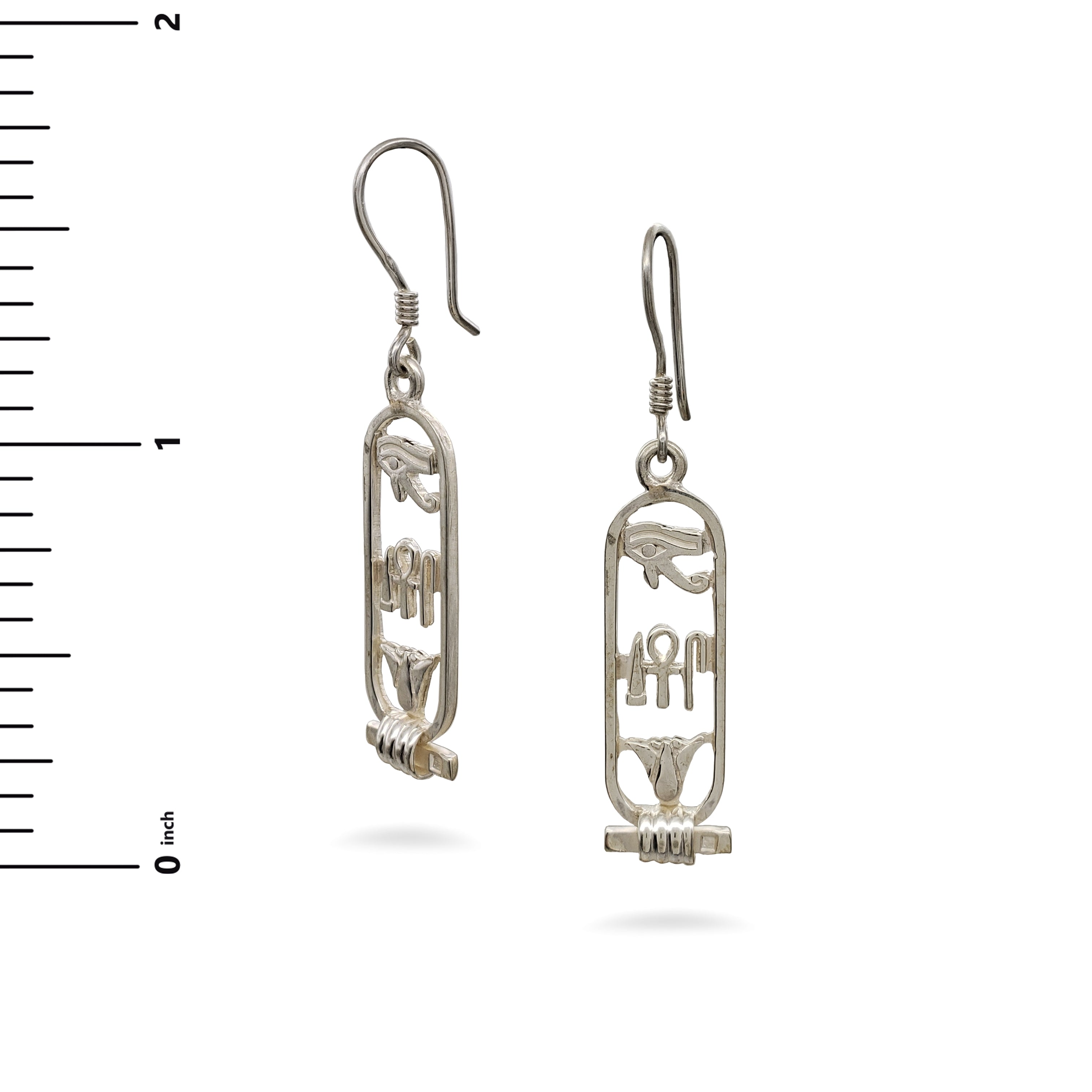 Personalized Egyptian Cartouche Earrings - Sterling Silver- Made in Egypt