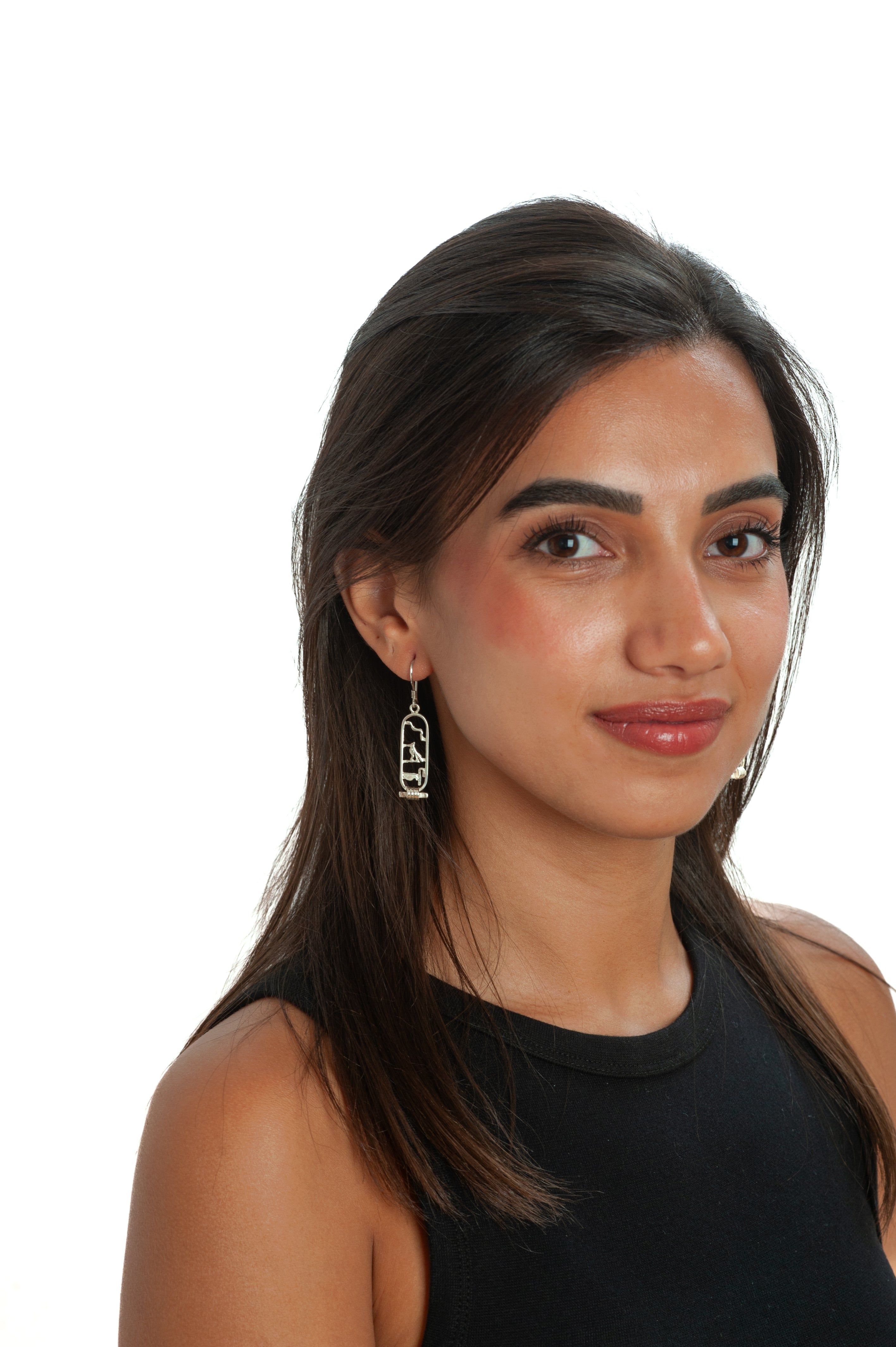 Personalized Egyptian Cartouche Earrings - Sterling Silver- Made in Egypt