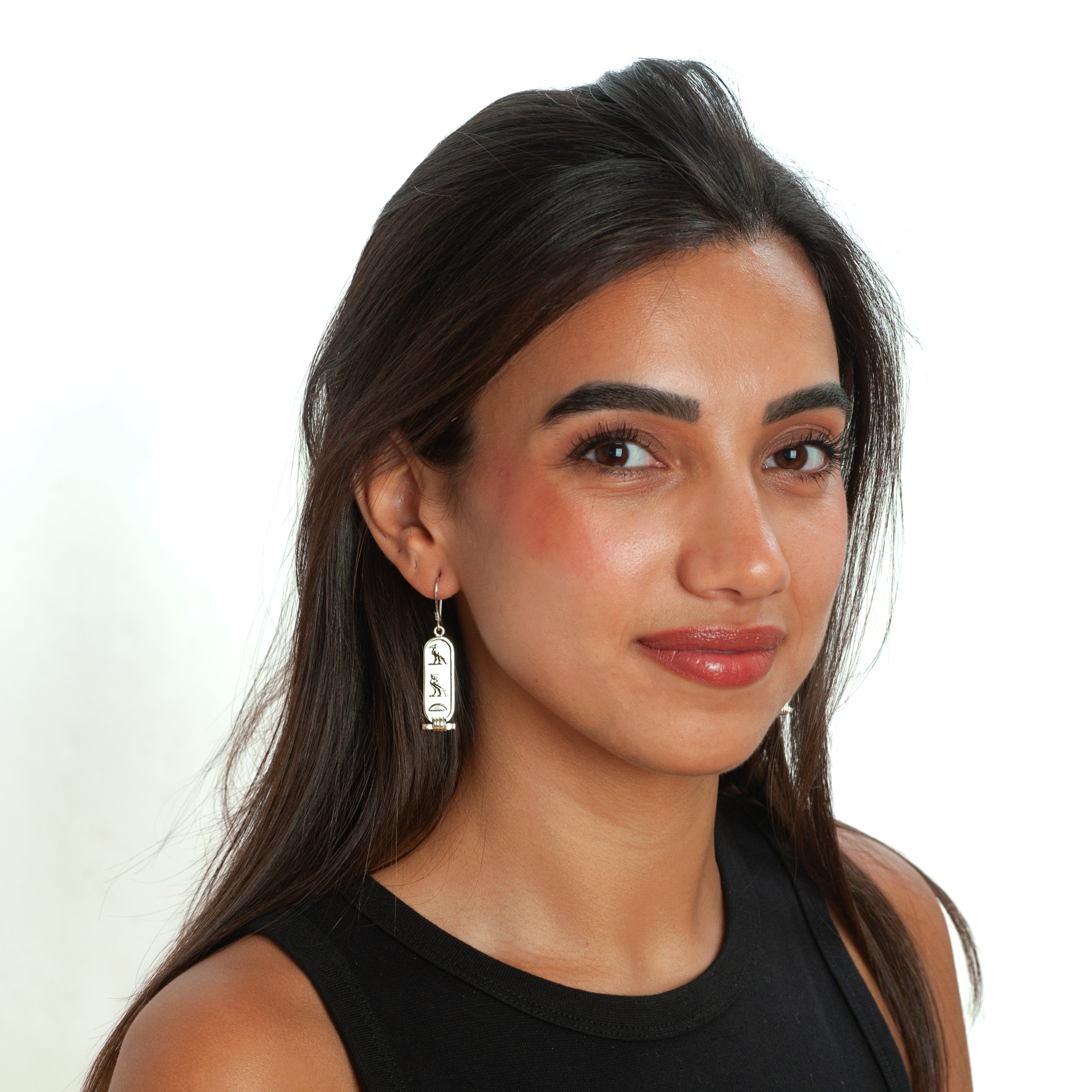 Personalized Egyptian Cartouche Earrings - Sterling Silver- Made in Egypt