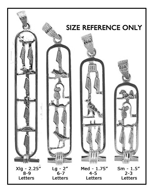 Personalized GEMSTONE Cartouche Size reference