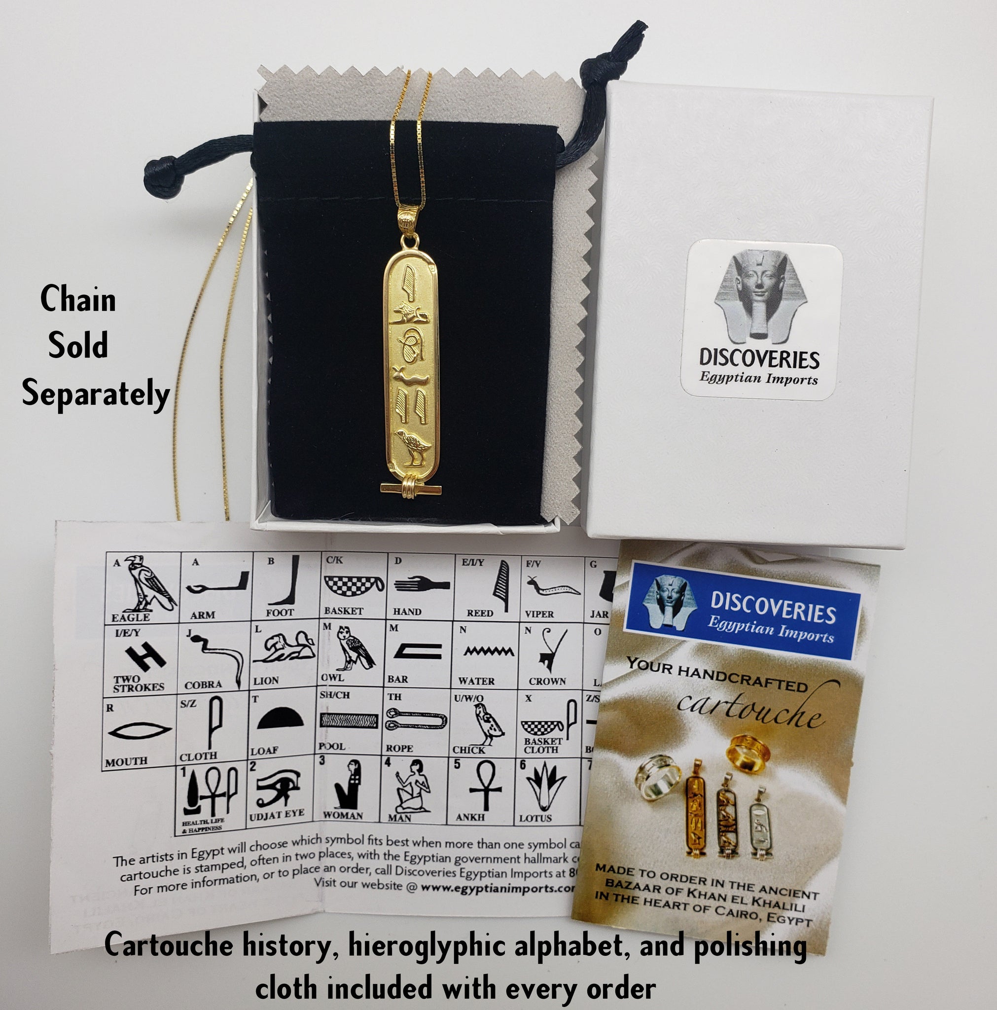Lucky Egyptian Hieroglyphs Cartridge Pendant in 18k Yellow Gold - Etsy  Israel