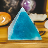 Alabaster Pyramid - Blue 3 Inches