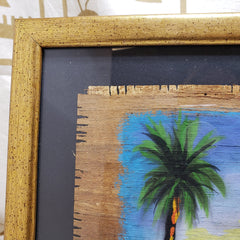 Egyptian Framed Papyrus Painting - Pyramids of Giza and Nile River - Made in Egypt