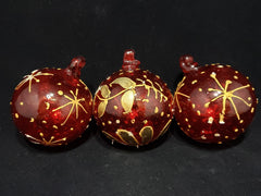 Egyptian Handblown Glass Ornaments - Set of 3 - Made in Egypt