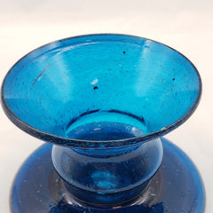Ägyptischer Kerzenhalter aus Glas, Blasenvase – mundgeblasenes Blasenglas, transparentes Aquamarin – Hergestellt in Ägypten – EINS pro Bestellung