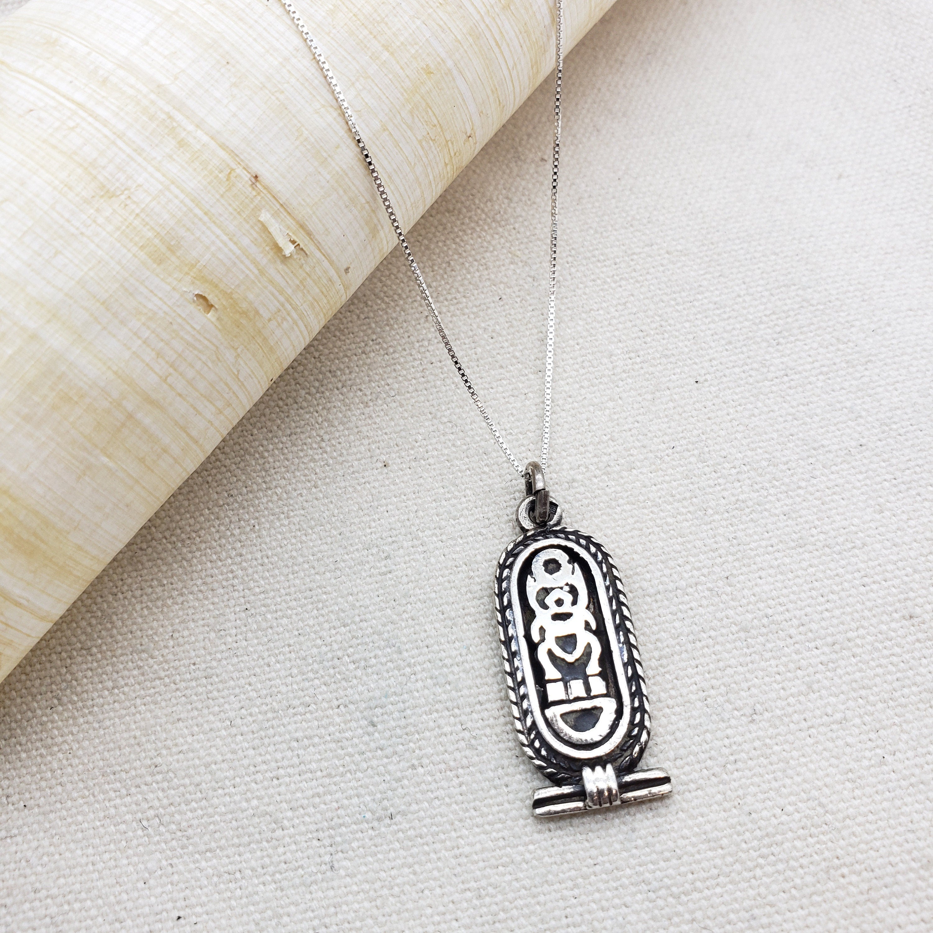 Egyptian King Tut Cartouche Necklace - Ancient Egypt Tutankhamun Pendant- Made in Egypt