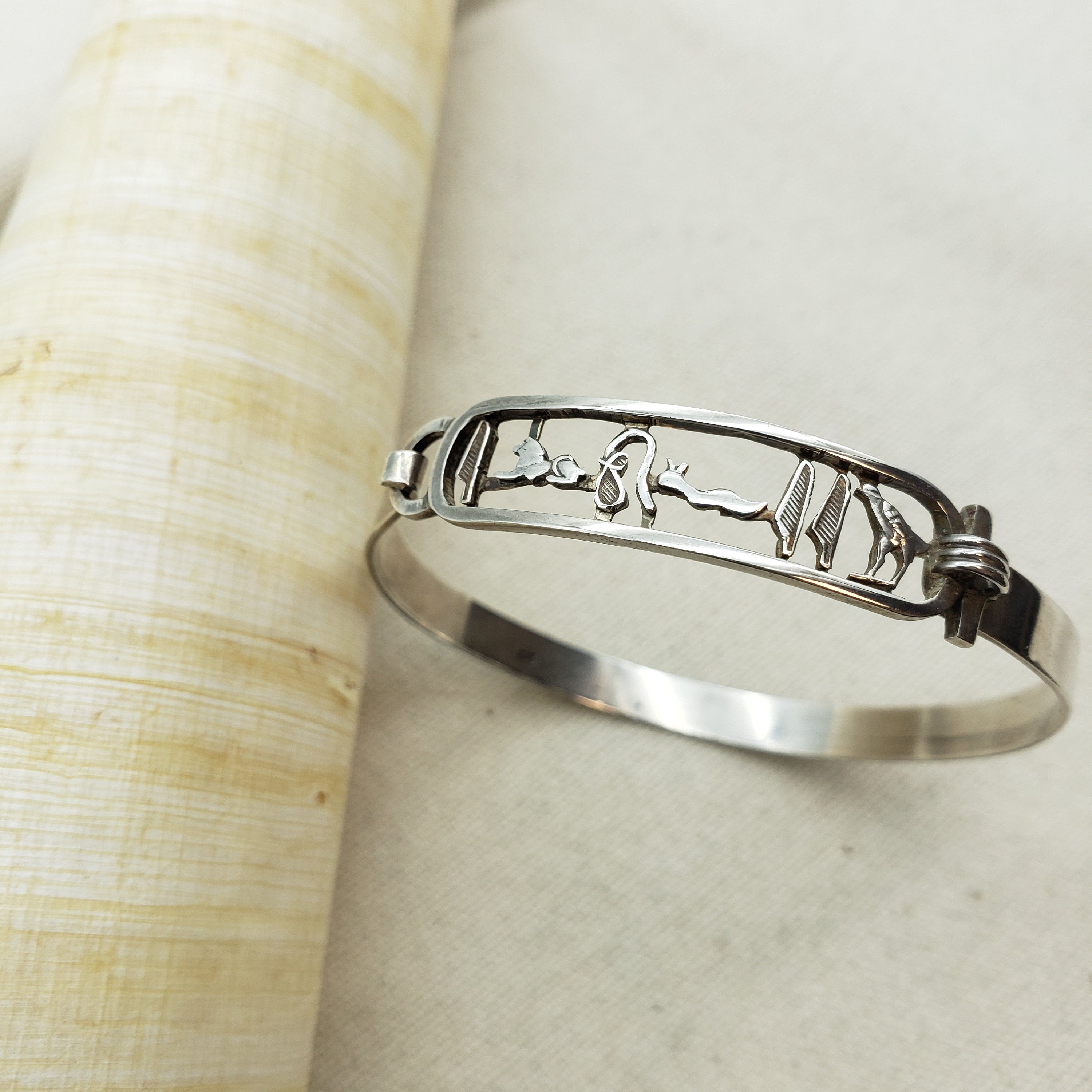 Cartouche Bracelet - I Love You - Egyptian Hieroglyphic Symbols - Gift For a Loved One- Made in Egypt - Valentine&#39;s Day - Anniversary