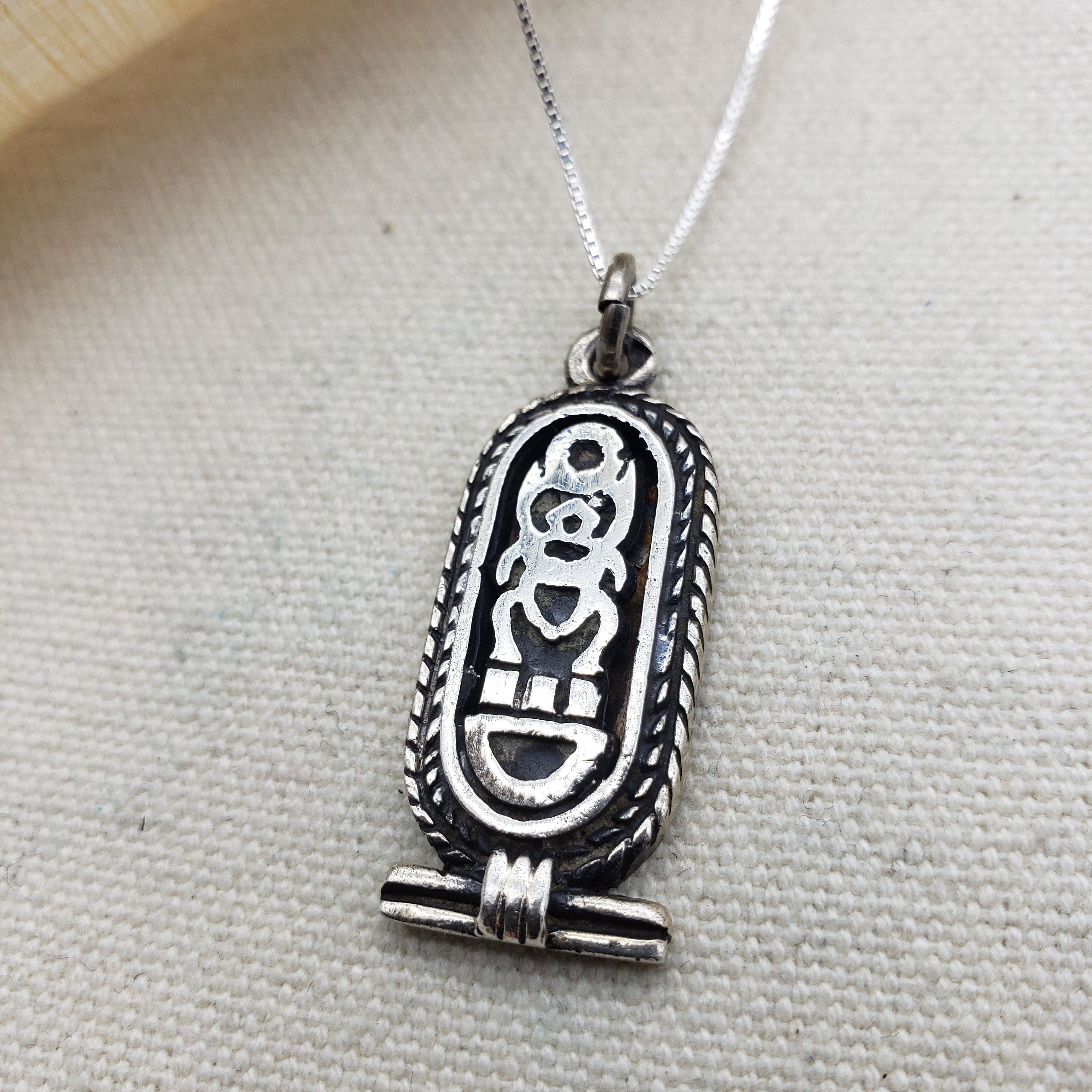 Egyptian King Tut Cartouche Necklace - Ancient Egypt Tutankhamun Pendant- Made in Egypt